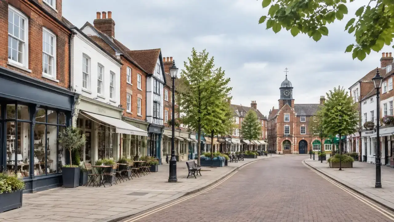 Wokingham town centre commercial street — CQD commercial cleaning service area